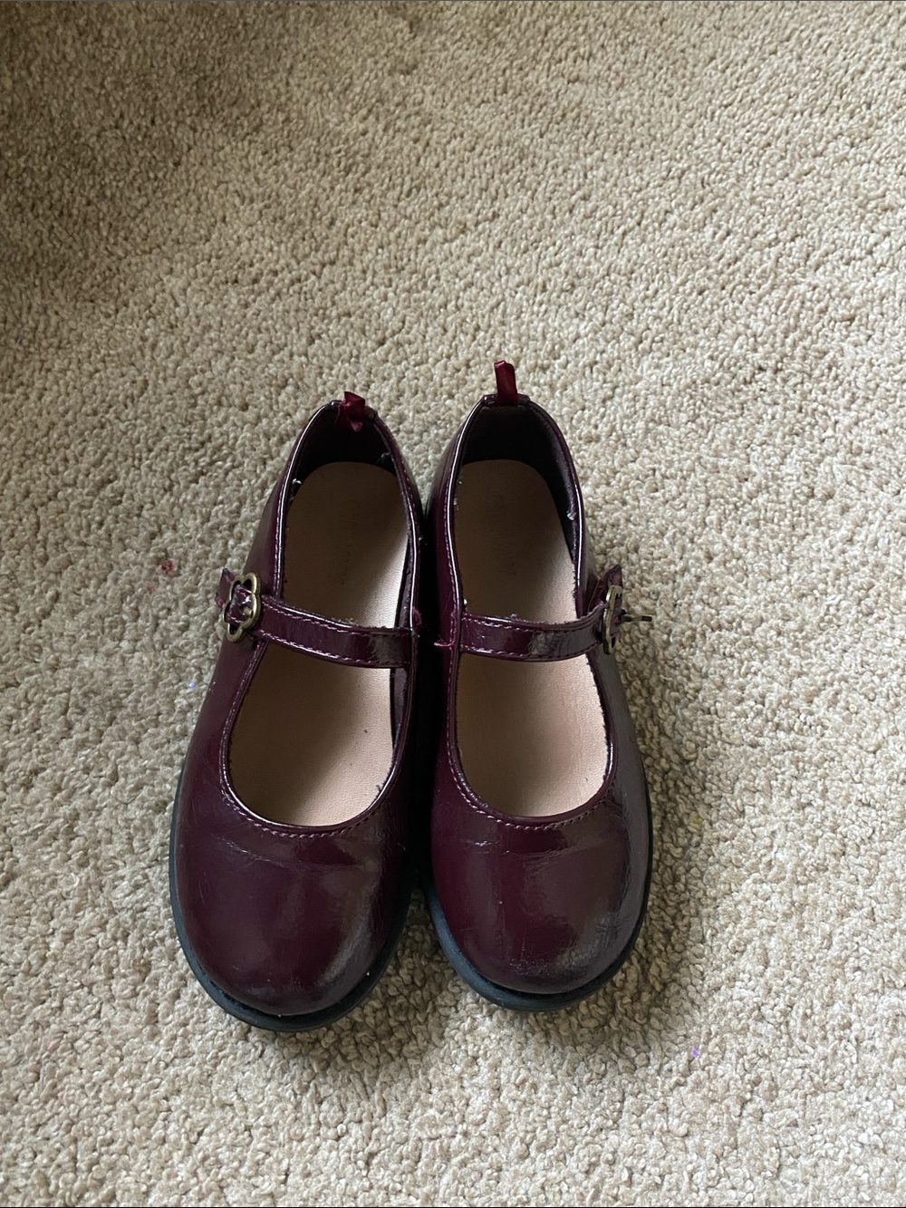 Girls burgundy mary janes